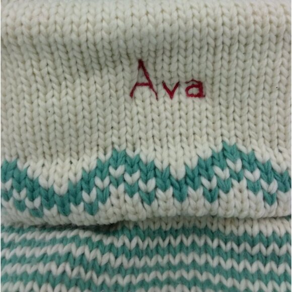 Pottery Barn Kids Ava Holiday Merry and Bright Snowman Knit Christmas Stocking - Picture 2 of 10